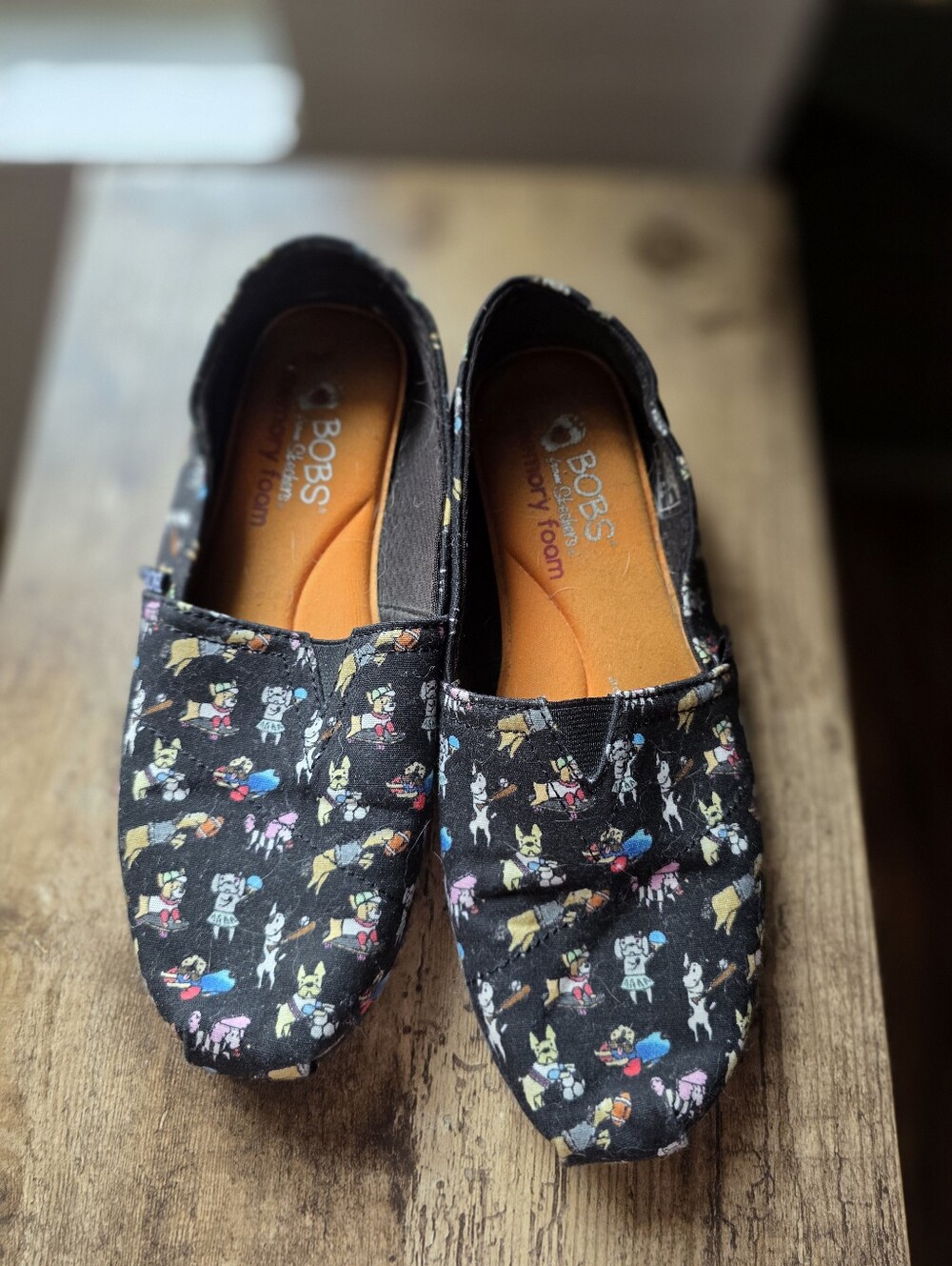 Skechers BOBS for Dogs Memory Foam Slip-On Flats | Dog Print | Women's 7.5